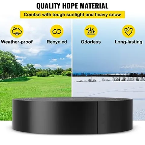 WACTO Flexible Landscape Edging 10″ Depth 300 ft Recycled HDPE Black