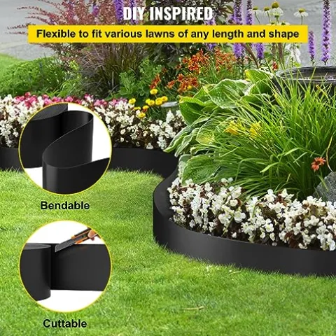 WACTO Flexible Landscape Edging 10″ Depth 300 ft Recycled HDPE Black