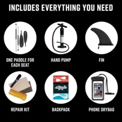 Waimea Bay Rigid Inflatables Strikeforce 2 Seater Inflatable Fishing Kayak Multicolor