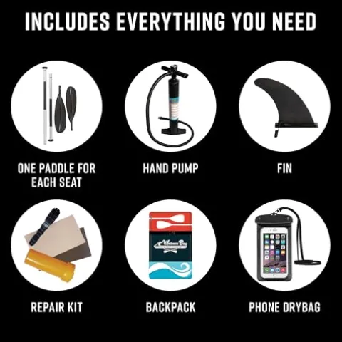 Waimea Bay Rigid Inflatables Strikeforce 2 Seater Inflatable Fishing Kayak Multicolor