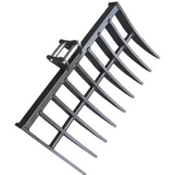 Wallemac Land Clearing Root Rake 36″ for Bobcat Mini Excavator Dark Grey