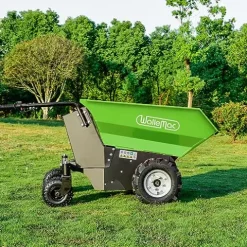 Wallemac 1100lb Loading Capacity 48V Battery Powered Electric Wheelbarrow Green