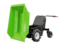 Wallemac 1100lb Loading Capacity 48V Battery Powered Electric Wheelbarrow Green