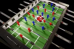 Warrior Table Soccer Professional Black Light Foosball Table Blue, Red