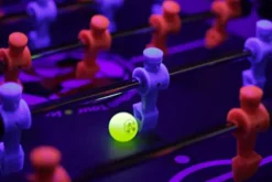 Warrior Table Soccer Professional Black Light Foosball Table Blue, Red