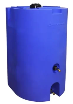 WaterPrepared 160 Gallon Stackable Utility Water Tank with Large Cap and 2 Spigots Blue