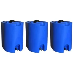 WaterPrepared 3 Pack 55 Gallon Stackable Water Tank Blue