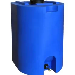 WaterPrepared 4 Pack 55 Gallon Stackable Rain Barrel Storage Blue