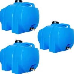 WaterPrepared 3 Pack Portable Water Tank 35 Gallon Blue