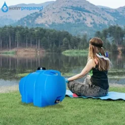 WaterPrepared 3 Pack Portable Water Tank 35 Gallon Blue