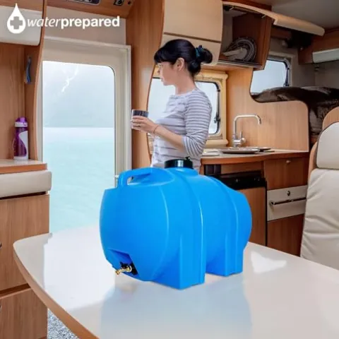 WaterPrepared 3 Pack Portable Water Tank 35 Gallon Blue