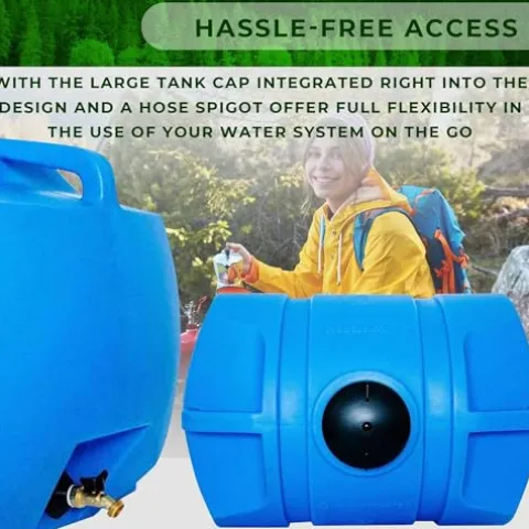 WaterPrepared 3 Pack Portable Water Tank 35 Gallon Blue