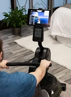 WaveFit Swell Series Water Rower R100 Indoor Rowing Machine with Bluetooth Connectivity, 300 lb Weight Capacity