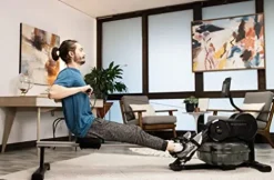 WaveFit Swell Series Water Rower R100 Indoor Rowing Machine with Bluetooth Connectivity, 300 lb Weight Capacity