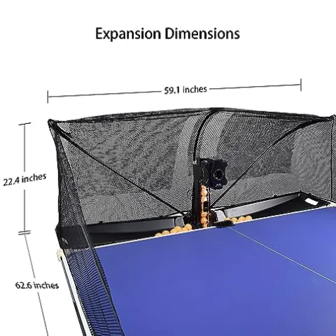 WAYMARK S6-PRO Table Tennis Robot Trainer with Net & 100 Balls Black