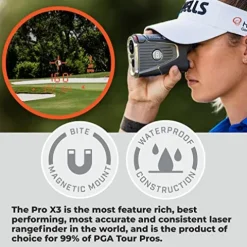 Wearable4U Bushnell Pro X3 Laser Golf Rangefinder Bundle Towel CR2