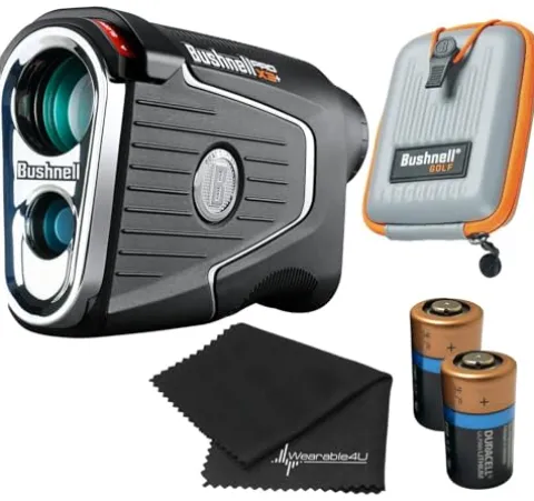 Wearable4U Bushnell Pro X3+ Plus Laser Golf Rangefinder MPN 202450 with Towel Bundle Blue