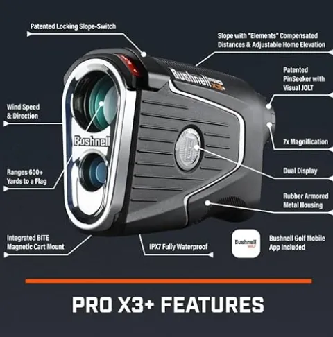 Wearable4U Bushnell Pro X3+ Plus Laser Golf Rangefinder MPN 202450 with Towel Bundle Blue