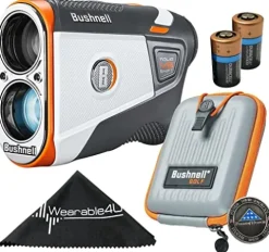 Wearable4U Bushnell Tour V6 Shift Patriot Pack Laser Golf Rangefinder Bundle + Extra Battery