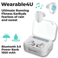 Wearable4U Bushnell Wingman View Golf GPS Bluetooth Speaker Bundle White Earbuds Wall/Car Chargers