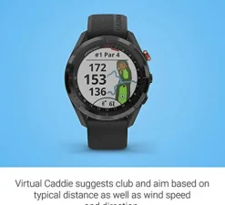 Wearable4U Garmin Approach S62 Premium GPS Black Golf Watch with Black Earbuds Bundle