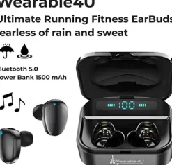 Wearable4U Garmin Approach S62 Premium GPS Black Golf Watch with Black Earbuds Bundle