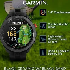 Wearable4U Garmin Approach S70 Golf Smartwatch Black + E-bank