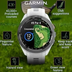 Wearable4U Garmin Approach S70 Golf Smart Watch White +E-bank
