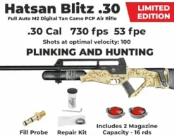 Wearable4U Hatsan Blitz Limited Edition PCP Air Rifle Bundle .30 Cal Digital Tan Camo with Pellets & Targets