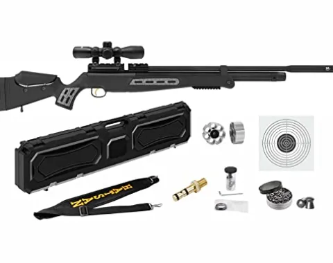 Wearable4U Hatsan BT 65 SL QE Big Bore Carnivore .30 Cal PCP Air Rifle Bundle w/Scope, Targets & Pellets