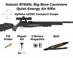 Wearable4U Hatsan BT 65 SL QE Big Bore Carnivore .30 Cal PCP Air Rifle Bundle w/Scope, Targets & Pellets