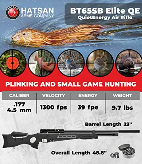 Wearable4U Hatsan BT65SB Elite Quiet Energy .177 Cal Air Rifle Bundle with 500 Pellets & 100 Targets
