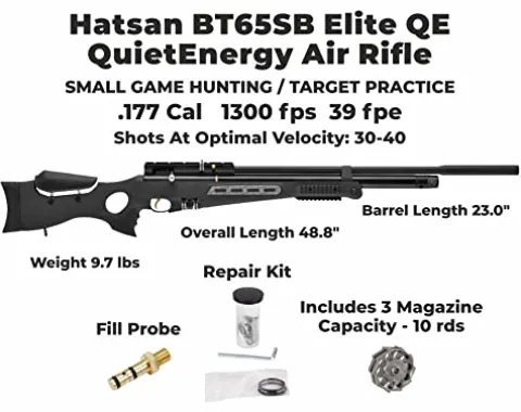Wearable4U Hatsan BT65SB Elite Quiet Energy .177 Cal Air Rifle Bundle with 500 Pellets & 100 Targets
