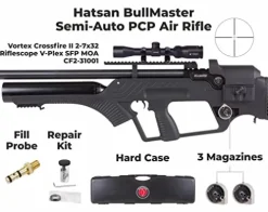 Wearable4U Hatsan BullMaster Semi-Auto .177 Cal PCP Air Rifle Bundle with Scope, Rings & Pellets