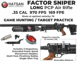 Wearable4U Hatsan Factor Sniper Long .35 Caliber PCP Air Rifle Bundle with Pellets and Targets