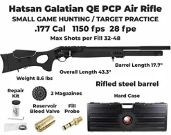 Wearable4U Hatsan Galatian III QuietEnergy .177 Cal Air Rifle Bundle with 500 Pellets & 100 Targets