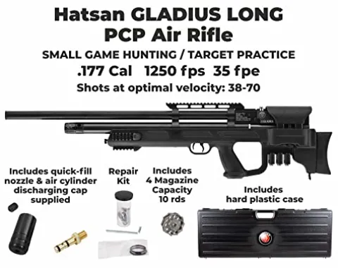 Wearable4U Hatsan Gladius Long .177 Cal Air Rifle Bundle with 500 Pellets and 100 Targets