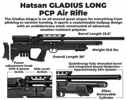Wearable4U Hatsan Gladius Long .177 Cal Air Rifle Bundle with 500 Pellets and 100 Targets
