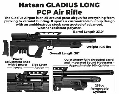 Wearable4U Hatsan Gladius Long .177 Cal Air Rifle Bundle with 500 Pellets and 100 Targets