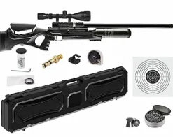 Wearable4U Hatsan NeutronStar .25 Cal Synthetic PCP Air Rifle Bundle with Scope, Targets, Pellets & Hard Case