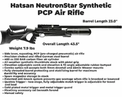 Wearable4U Hatsan NeutronStar .25 Cal Synthetic PCP Air Rifle Bundle with Scope, Targets, Pellets & Hard Case