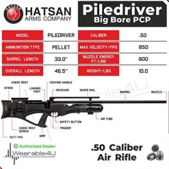 Wearable4U Hatsan Piledriver Big Bore PCP Air Rifle Bundle .50 Cal + SLA Ammo