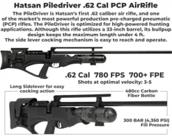 Wearable4U Hatsan Piledriver Bullpup .62 Cal PCP Air Rifle Bundle with Lens Cleaning Cloth and Slugs
