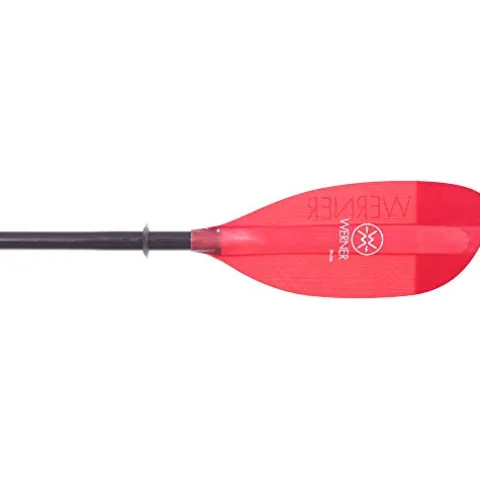 Werner Shuna Fiberglass Kayak Paddle Translucent Red
