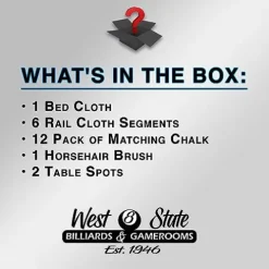 West State Billiards Simonis 860 Pool Table Cloth Replacement Kit for 8 FT Tables Marine Blue