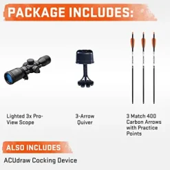 Wicked Ridge NXT 400 Hunting Crossbow Package with ACUdraw and Pro-View Scope Peak Camo