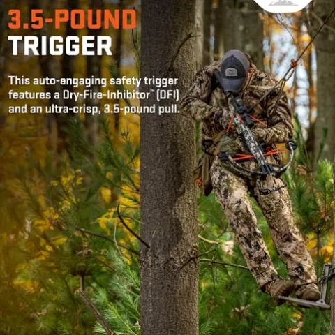 Wicked Ridge Rampage XS Crossbow Peak XT 390 FPS with Lighted Scope, Rope-Sled, Tactical Stock & 3 Arrows Peak Camo