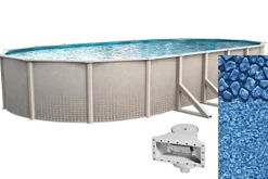 Wilbar 15×24 Oval Impressions Above-Ground Swimming Pool Blue