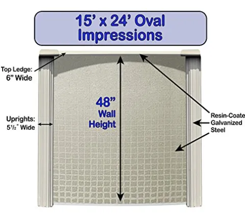 Wilbar 15×24 Oval Impressions Above-Ground Swimming Pool Blue