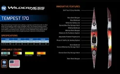 Wilderness Systems Tempest 170 Sit Inside Touring Kayak Mango